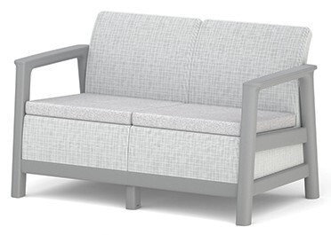 Keter SCANDI LINEA 2 SEATER SOFA – Ash Grey / Storm Grey (RP)