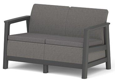 Keter SCANDI LINEA 2 SEATER SOFA – Mountain Grey / Grafit (RP)