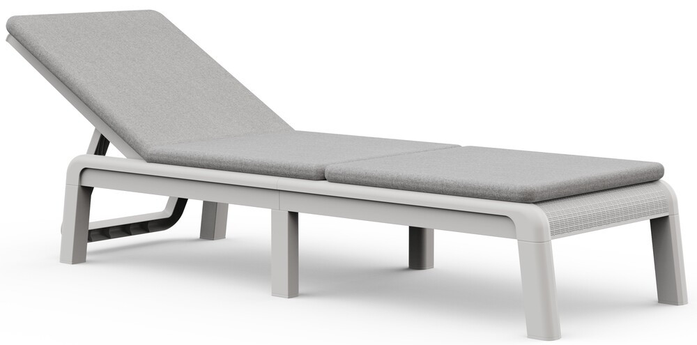 Keter ATLAS (MALLORCA) kerti napozóágy párnával – fehér / világosszürke (RP)