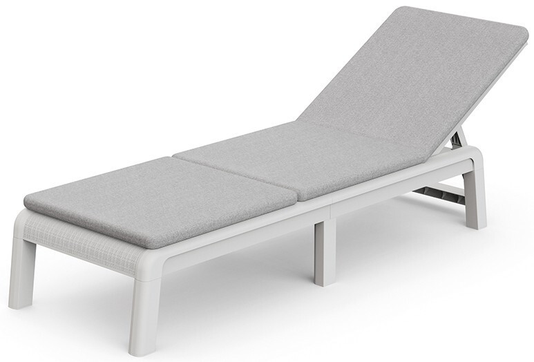 Keter ATLAS (MALLORCA) kerti napozóágy párnával – szürke / világosszürke (RP)