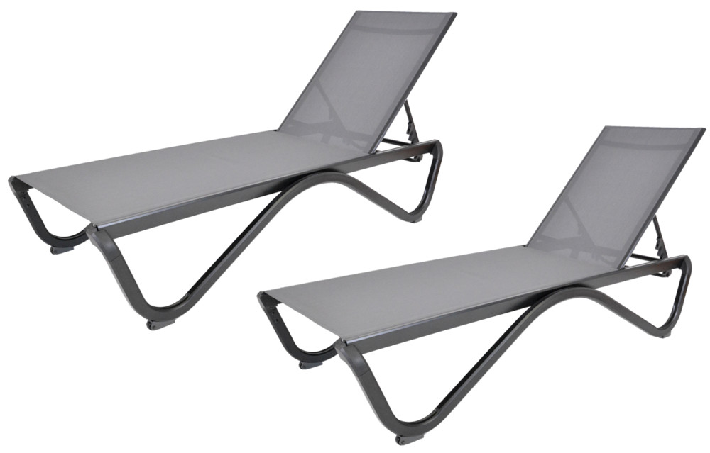 Rojaplast ZWL-515 DUO alumínium napozóágy szett – szürke (2 db) (RP)