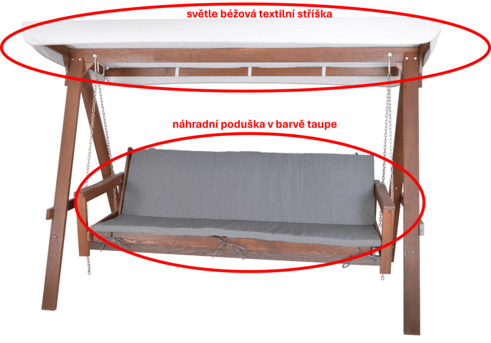 Rojaplast ADELAIDA hinta pót tető + párna szett – taupe (RP)