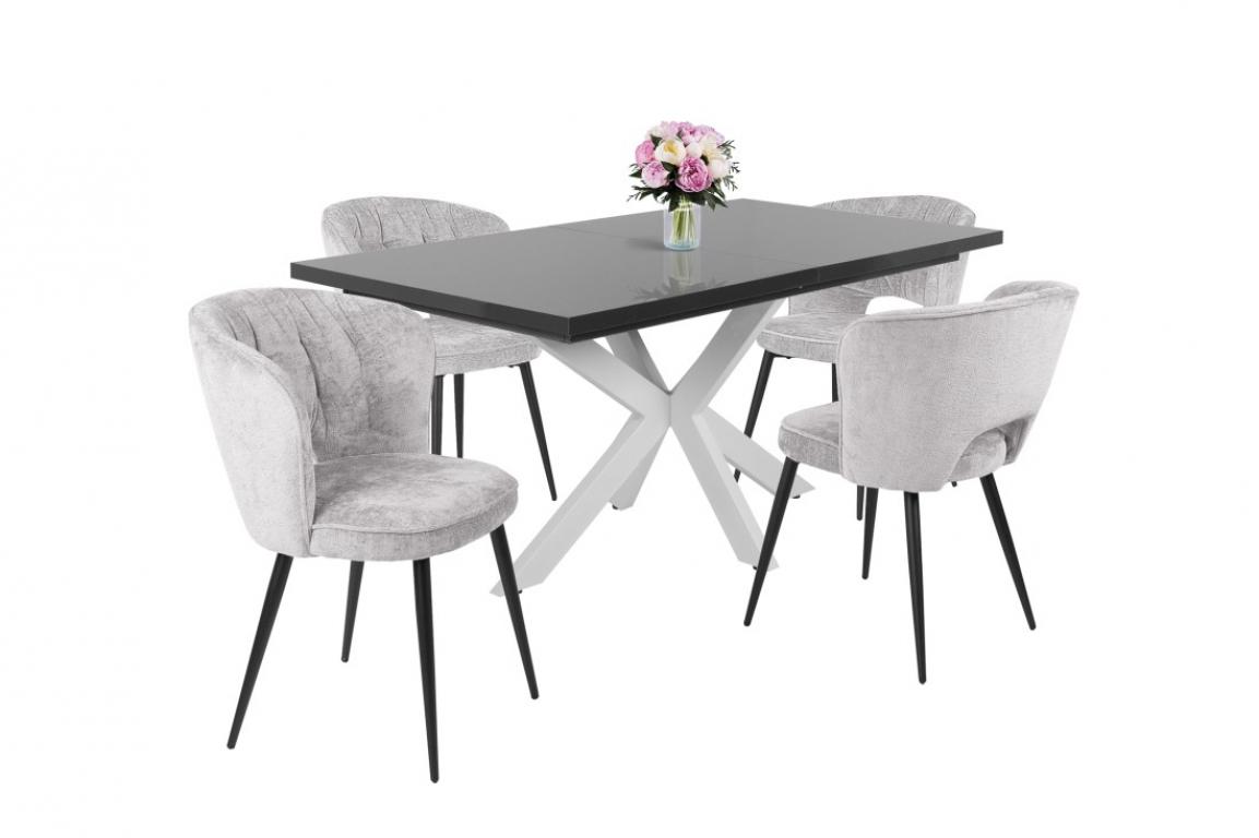 Serena étkezőgarnitúra Magasfényű Dorothy asztallal, 4 személyes (DIV)