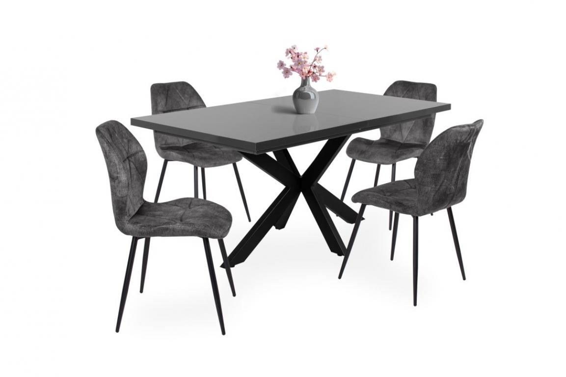 Vanda étkezőgarnitúra Magasfényű Dorothy asztallal - 4 személyes