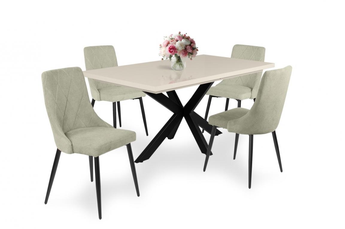 Alina étkezőgarnitúra Magasfényű Dorothy asztallal - 4 személyes (DIV)