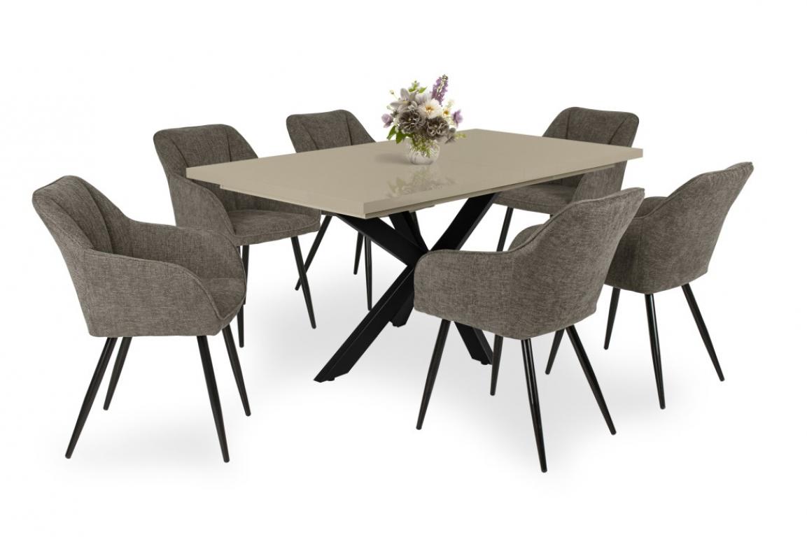 Fiesta étkezőgarnitúra Magasfényű Dorothy asztallal - 6 személyes (DIV)