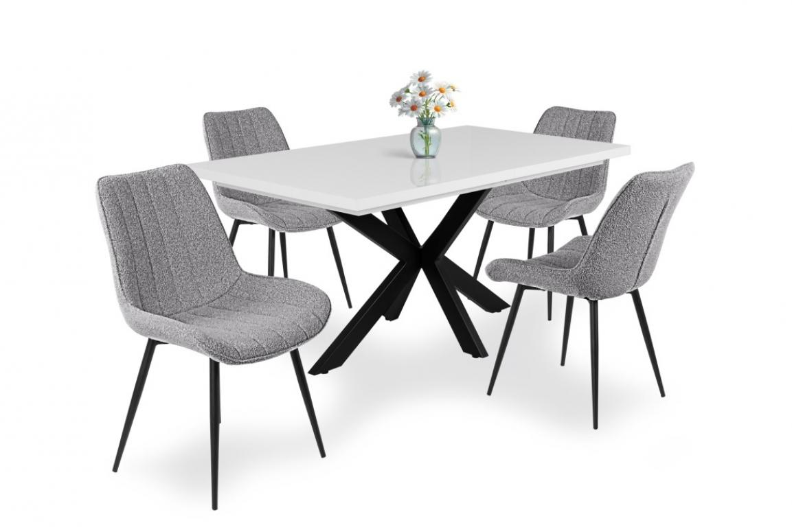 Dexter étkezőgarnitúra Magasfényű Dorothy asztallal - 4 személyes