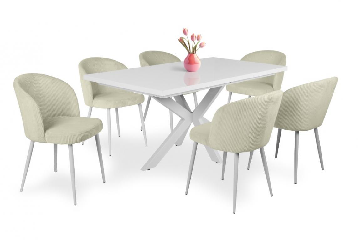 Olaf étkezőgarnitúra Magasfényű Dorothy asztallal - 6 személyes (DIV)