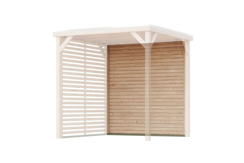 Karibu Cubeco pavilon zárt oldalpanel / természetes fa oldalfal, 213 × 228,5 cm (RP)
