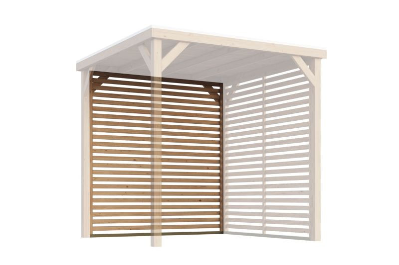 Karibu Cubeco pavilon lécezett oldalpanel / természetes fa oldalfal, 213 × 228,5 cm (RP)