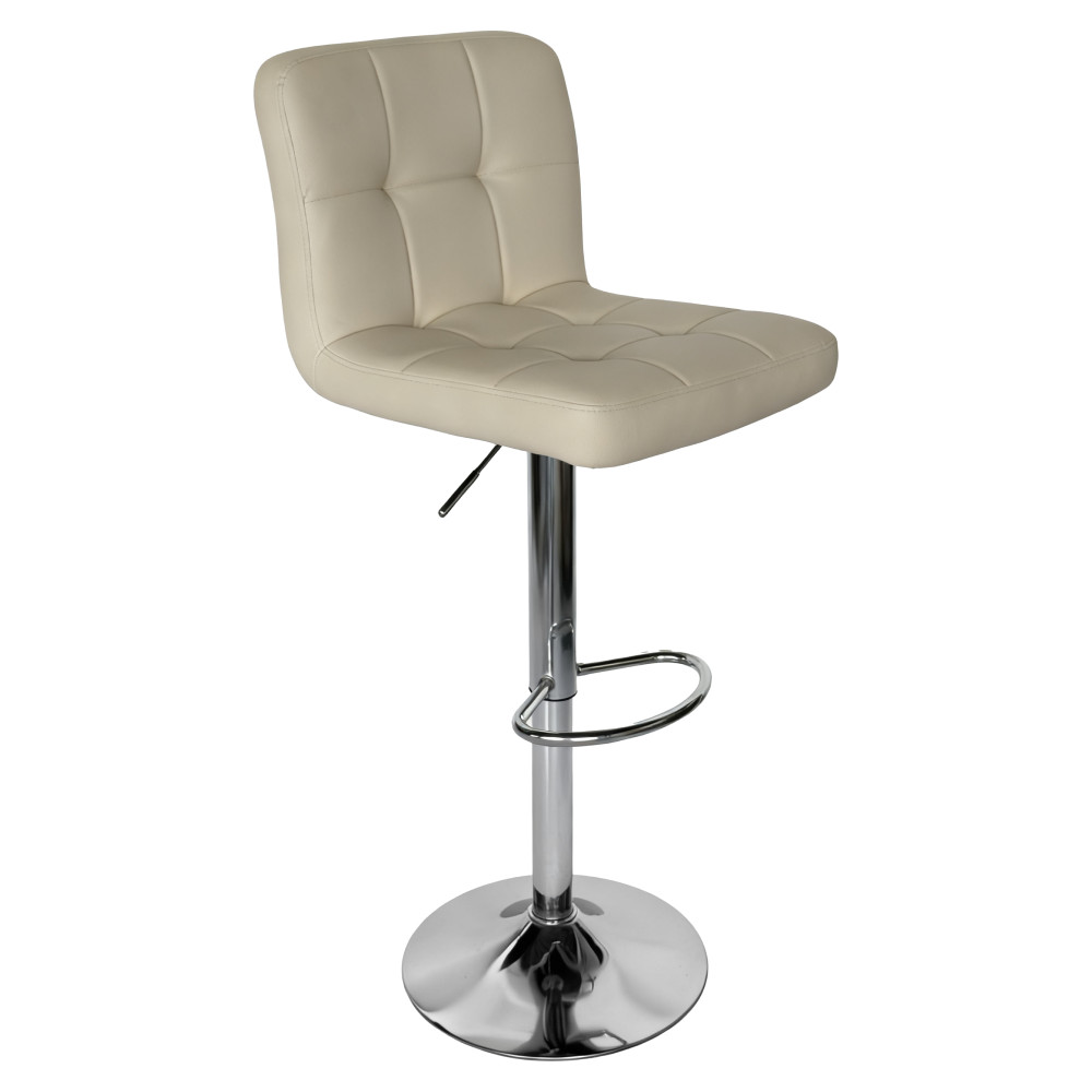 Bárszék, bézs műbőr/króm, KANDY 2 NEW (RP)