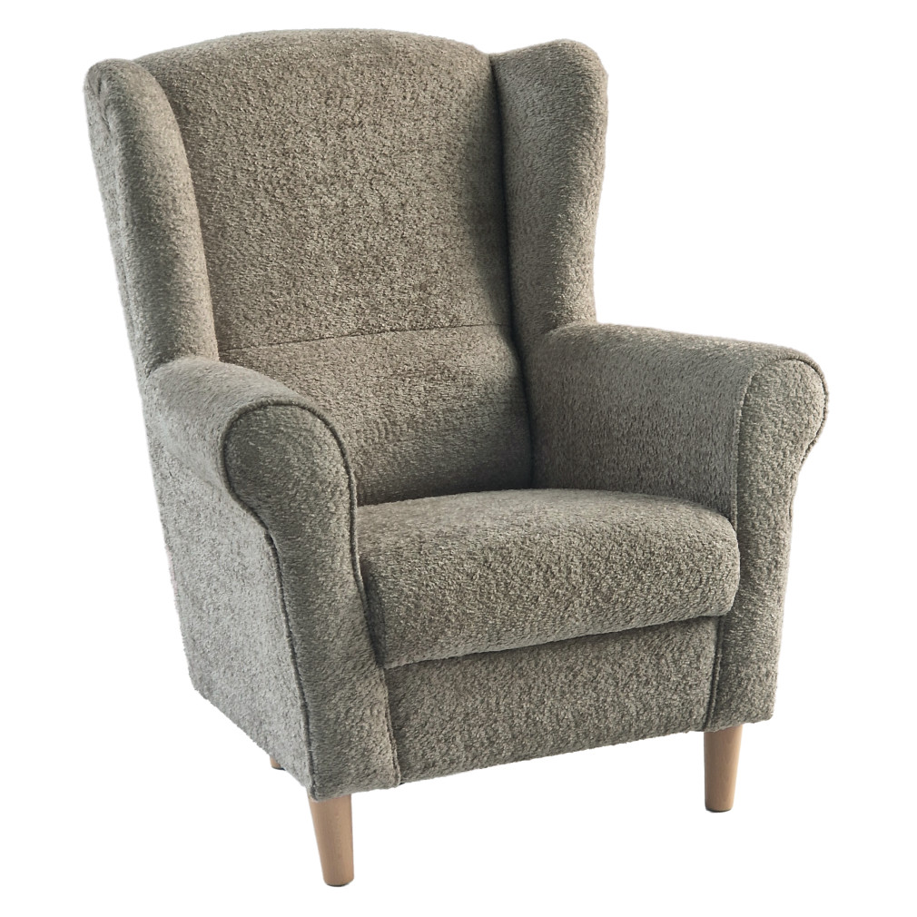 Füles fotel, szürkésbézs Taupe szövet Coral, CHARLOT (RP)