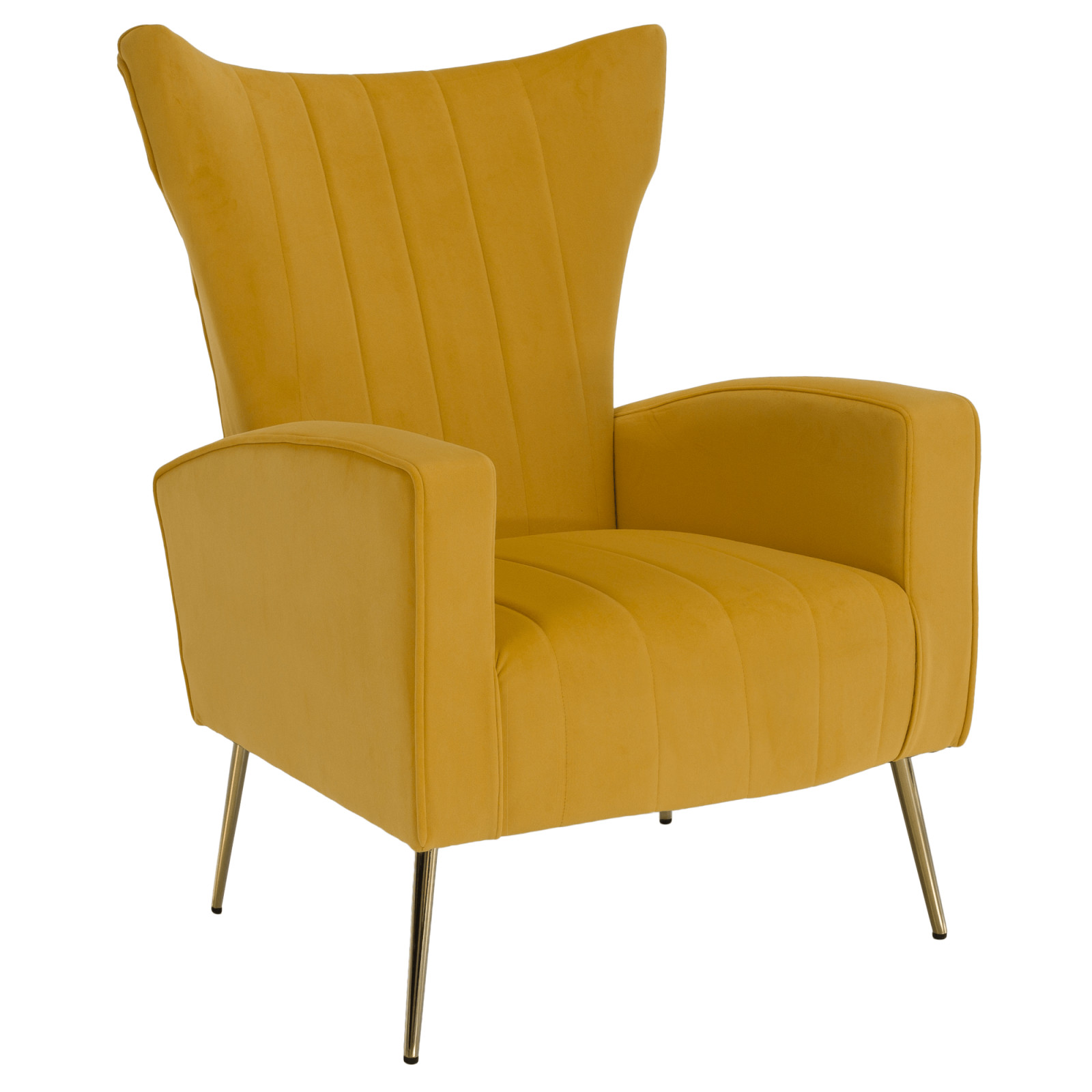 Relaxfotel, sárga Velvet szövet, BARET (RP)