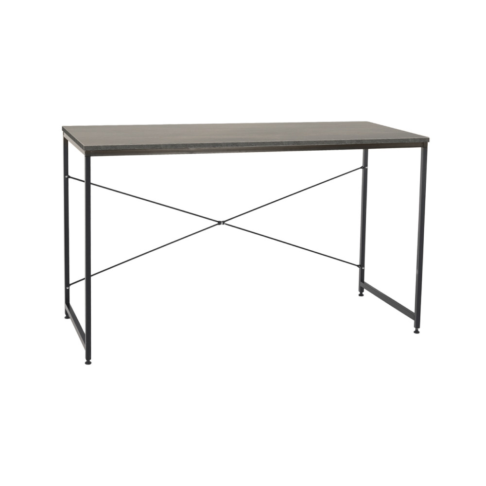Íróasztal, beton/fekete, 120x60 cm, MELLORA (RP)