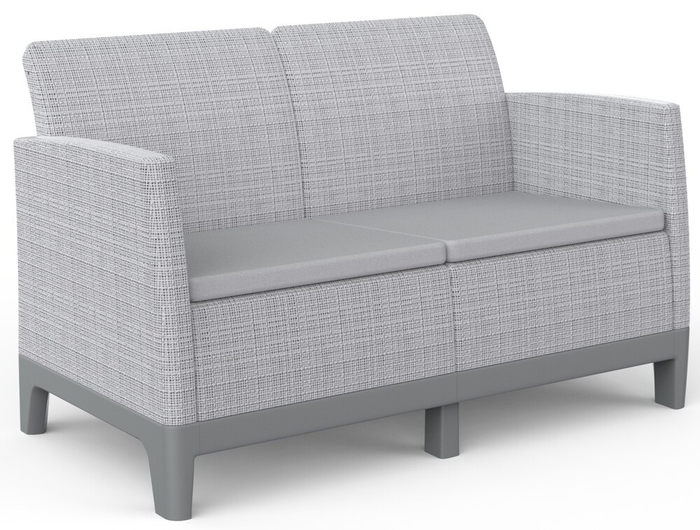 Keter SCANDI FORMA 2 személyes kerti kanapé – Ash grey / Storm grey, műanyag, 126 cm (RP)