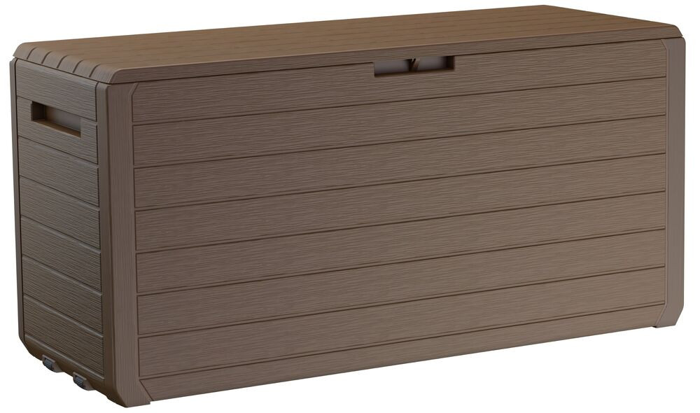 Keter ATLAS kerti tároló box – 270 L, műanyag párnatartó, barna (fa hatás) (RP)