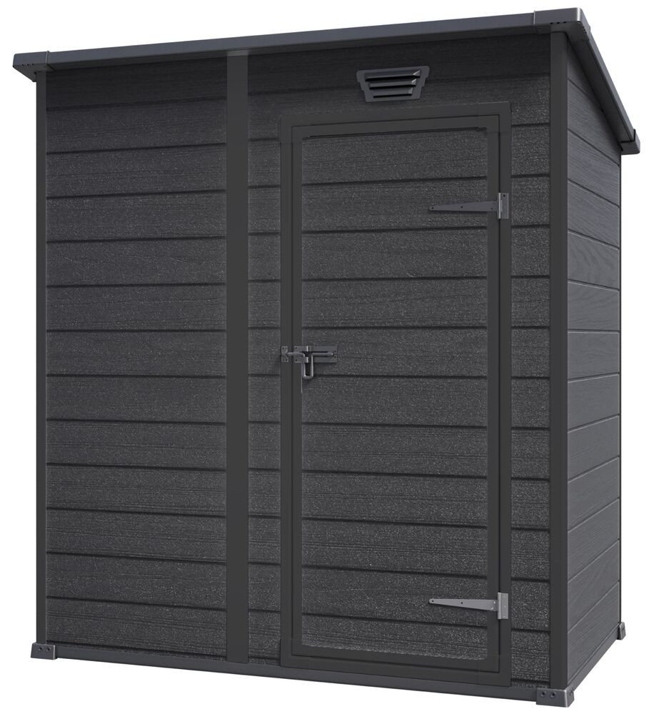 Keter ESSENTIAL 6×4 kerti tároló ház – műanyag kerti fészer, sötétszürke/fekete (RP)