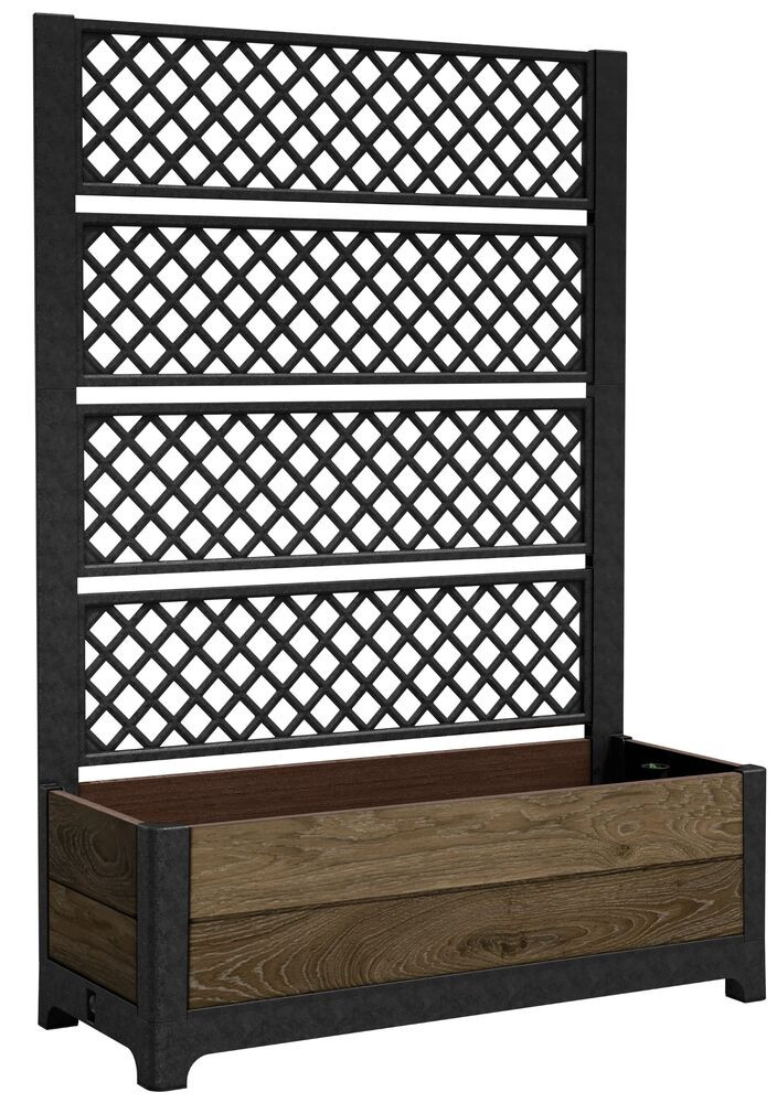 Keter DECO TULIP 110 L magas virágláda – térelválasztó, walnut, 156 cm (RP)