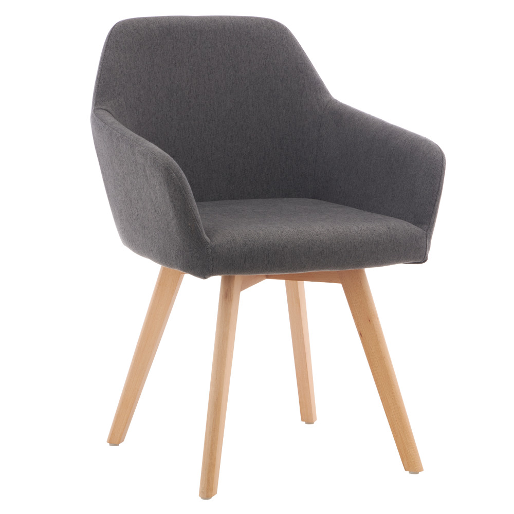 Dizájnos fotel, sötétszürke/bükk, CLORIN 2 NEW (RP)