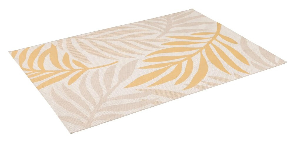 Kettler WEDGE kültéri szőnyeg 160×230 cm – modern terasz szőnyeg, bézs/szürke/sárga geometrikus (RP)