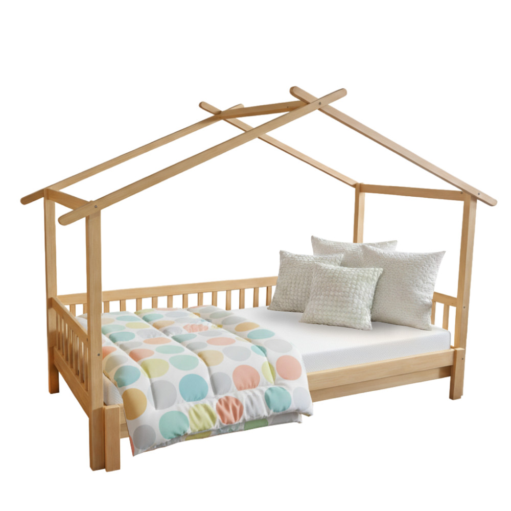 Montessori ágy pótággyal, természetes, 90x200, KESIO (RP)