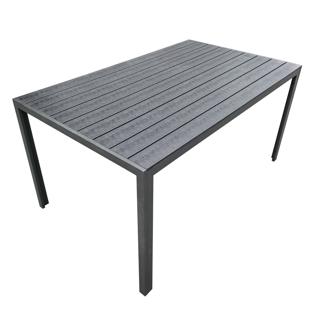 Kerti asztal, alumínium, fekete, ZINAN (RP)