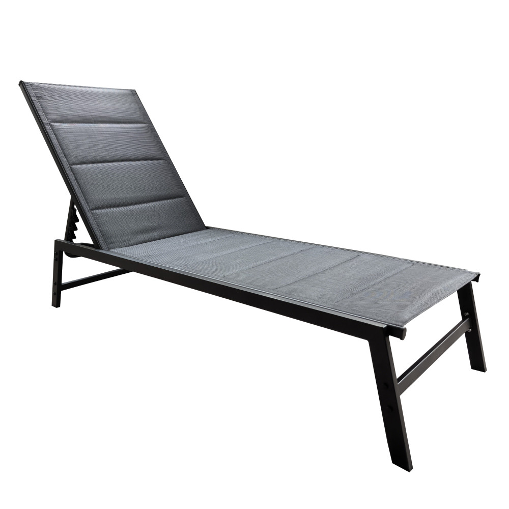 Állítható kerti napozóágy, fekete, LOPEZ (RP)