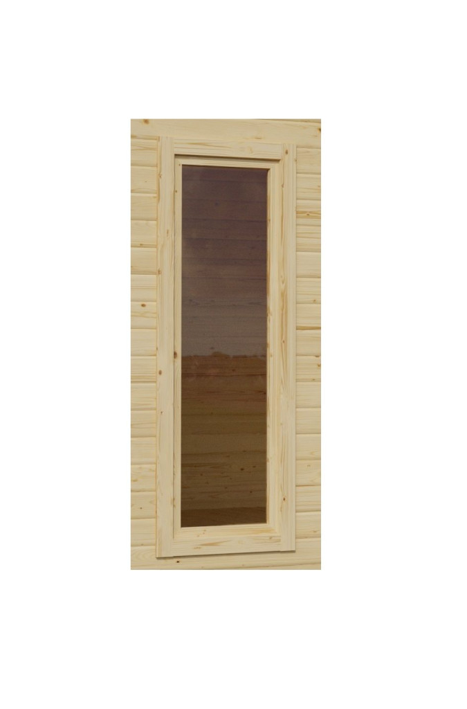Karibu fix fa ablak 600 mm x 1695 mm, 38 mm falvastagságú faházhoz, natúr fából (RP)