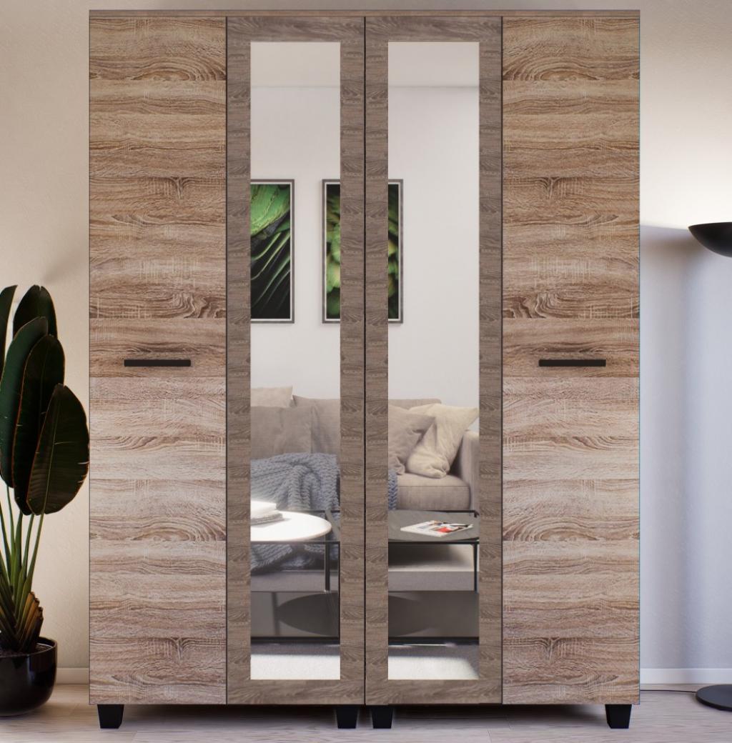 Avalon gardróbszekrény - 160 cm, sonoma - trüffel (KZS)