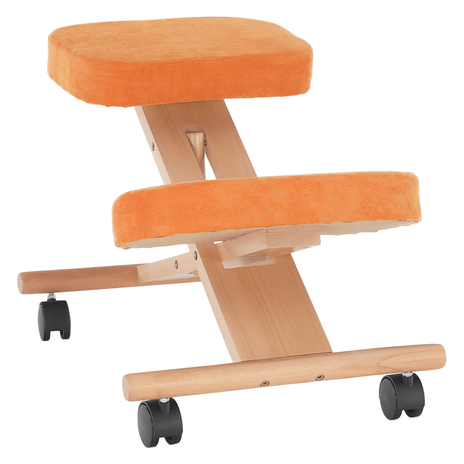 Ergonomikus térdelőszék, narancs/bükkfa, FLONET (RP)