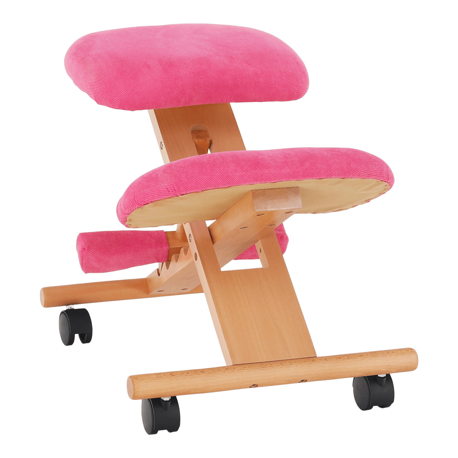 Ergonomikus térdelőszék, rózsaszín/bükkfa, GROCO (RP)