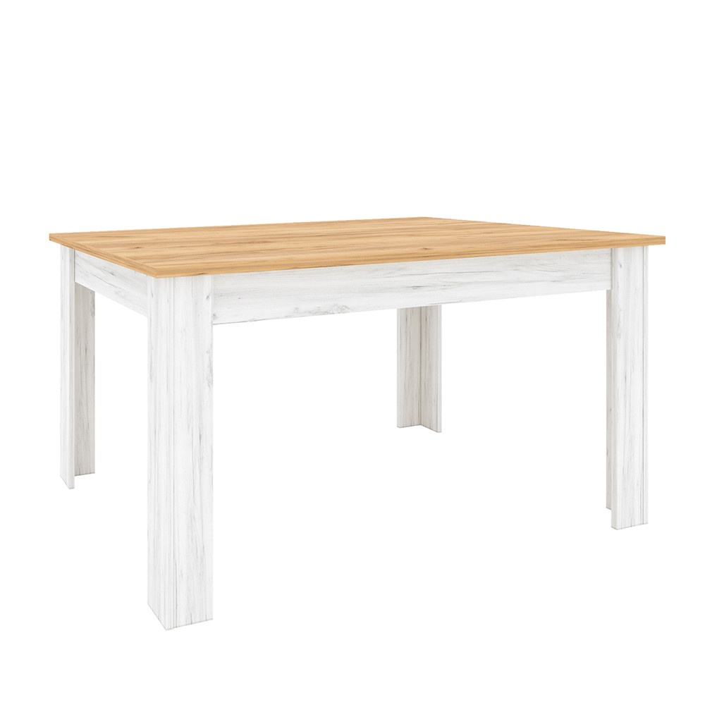 Étkezőasztal kinyitható,  tölgy craft arany/tölgy craft fehér, 135-184x86 cm, SUDBURY (RP)