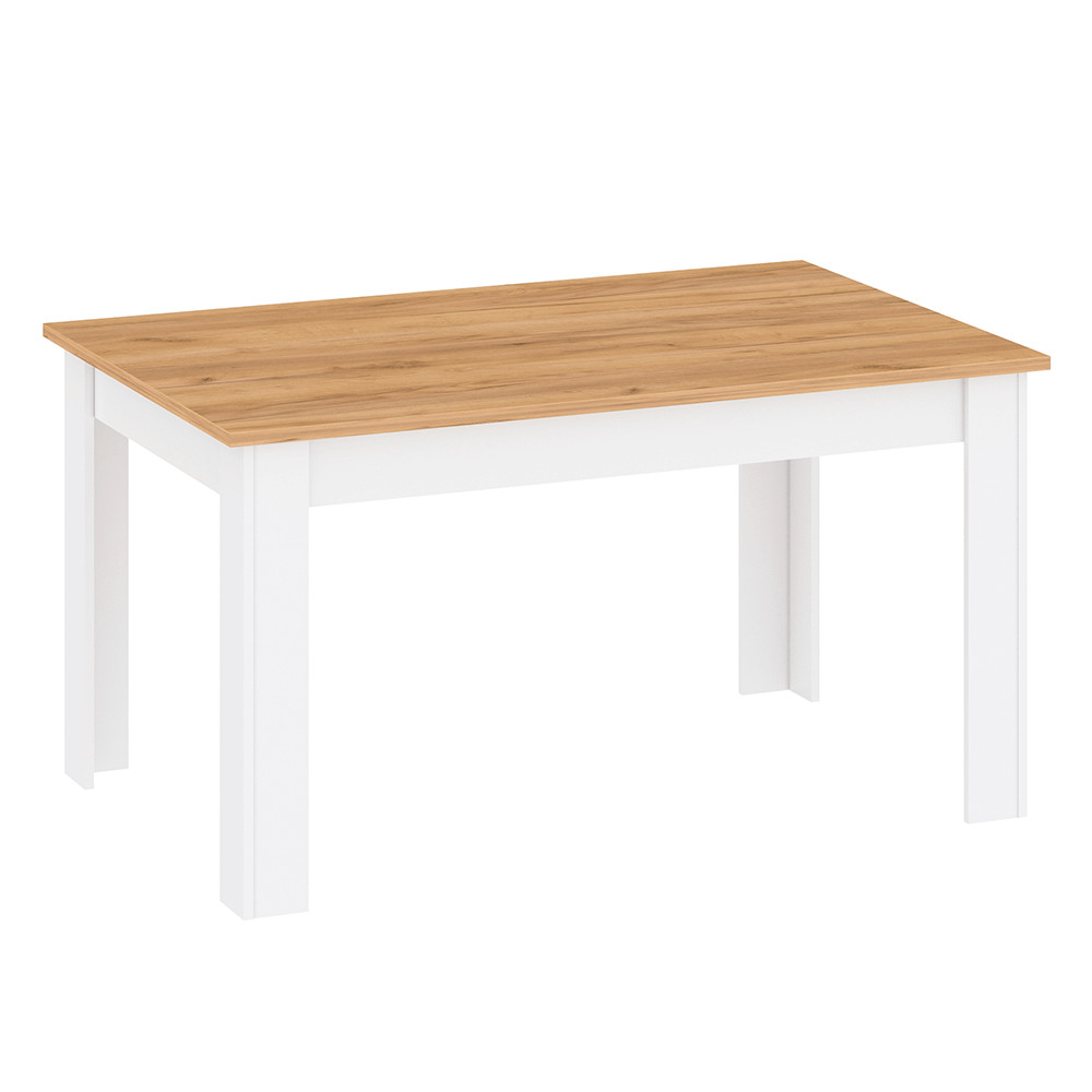 Étkezőasztal, fehér alba/tölgy craft arany, 135-184x86 cm, LANZETTE S (RP)