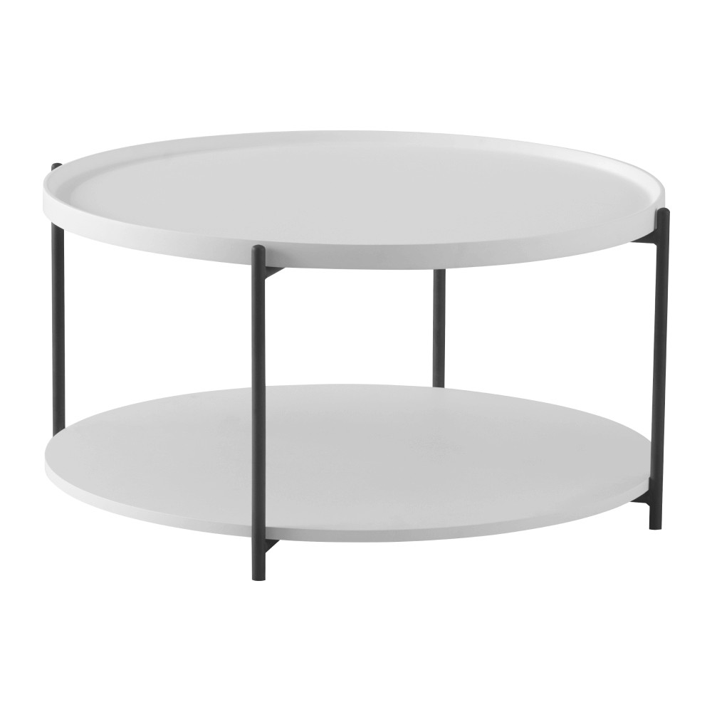 Dohánytóasztal, fehér/fekete, LAPIS (RP)