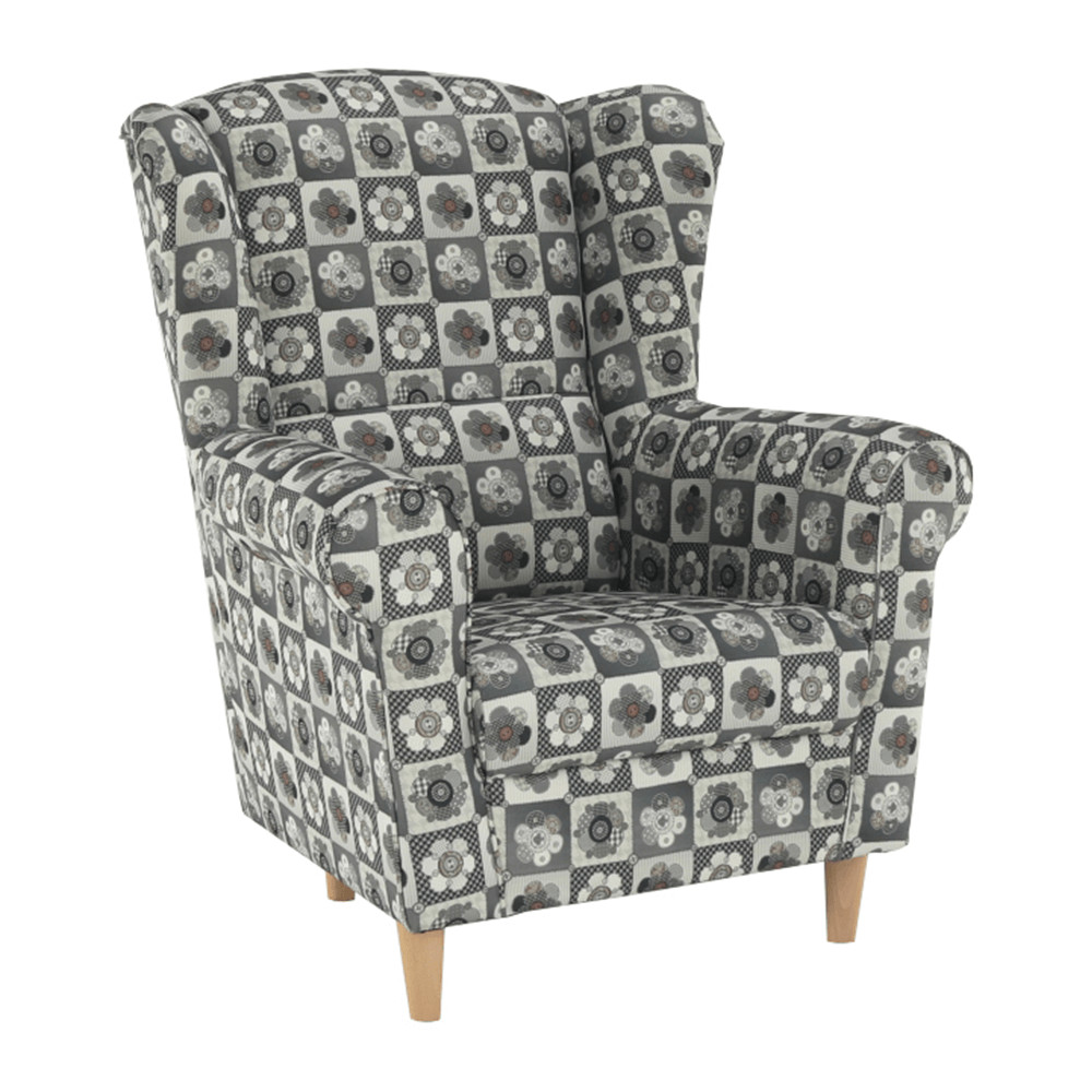 Füles fotel, szövet patchwork N1, CHARLOT (RP)