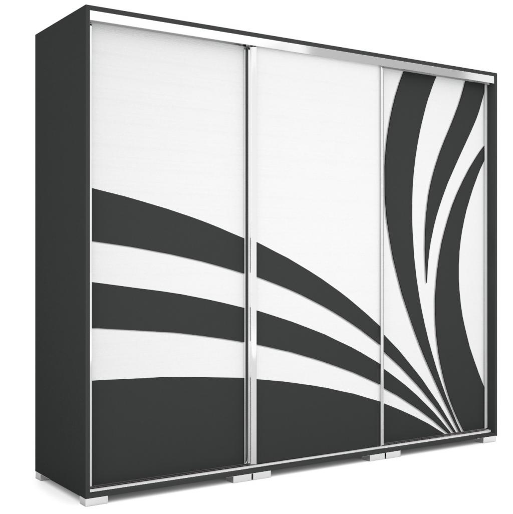 Baku tolóajtós gardróbszekrény - 239 cm széles (DIV)