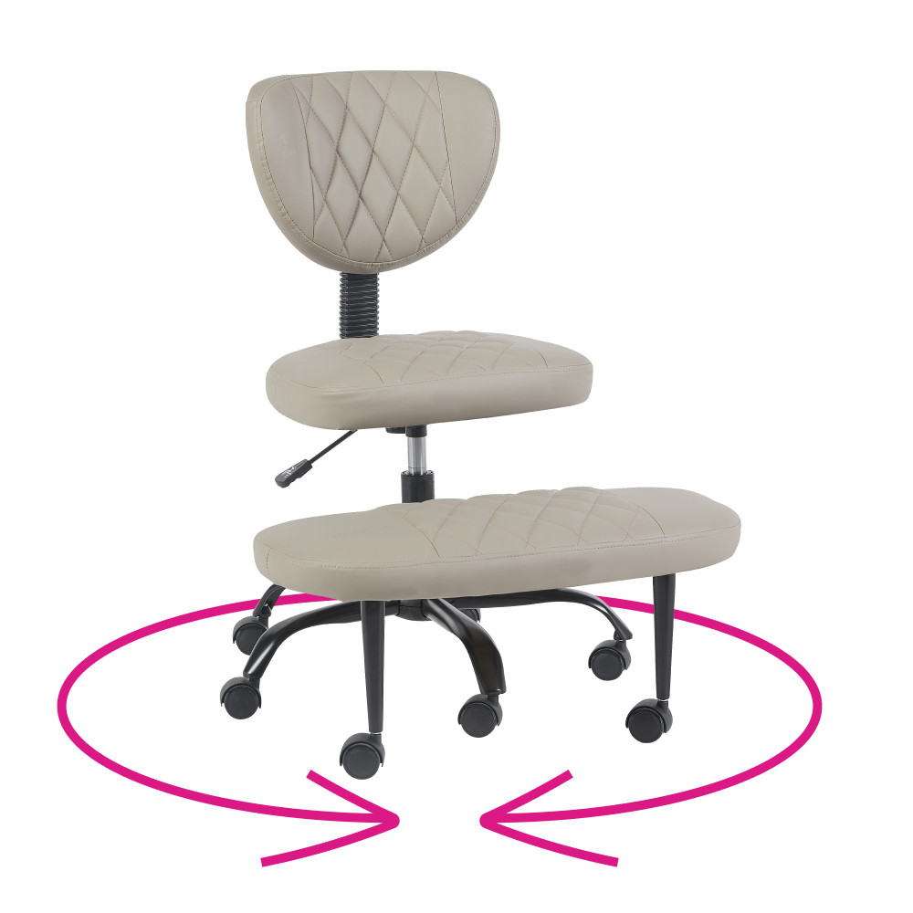 Ergonomikus térdeplőszék, szürkésbarna Taupe ekobőr/fekete, SAMER (RP)