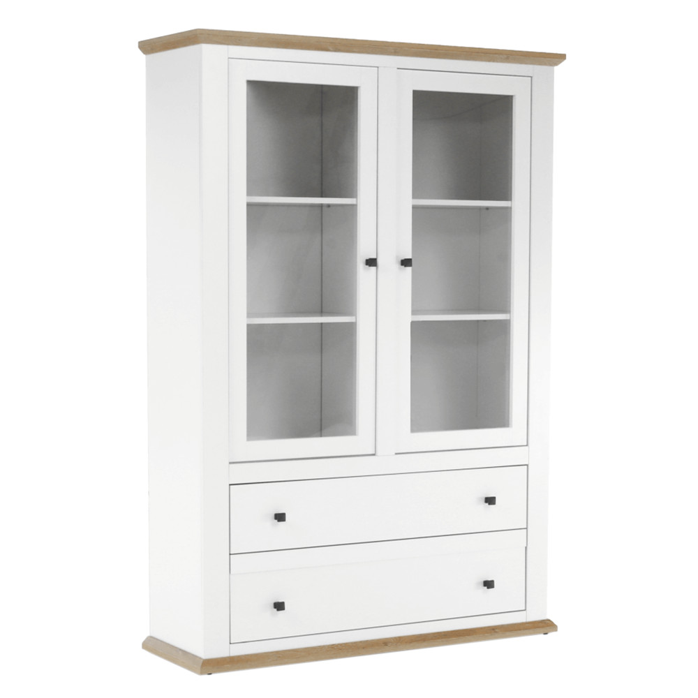 Vitrin MZ5, fehér/grand tölgy, LEON (RP)