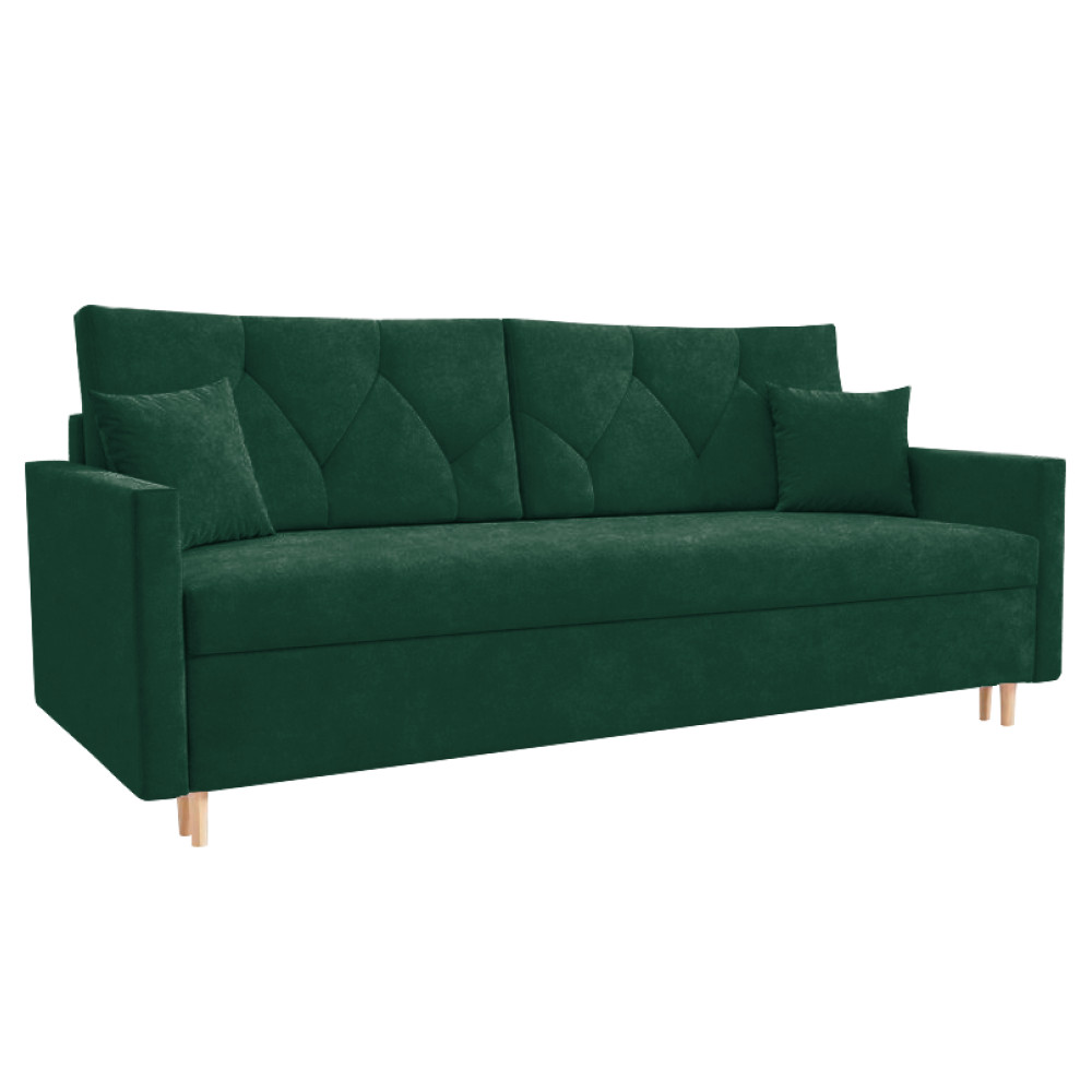 Kinyitható kanapé, zöld, VALEN (RP)