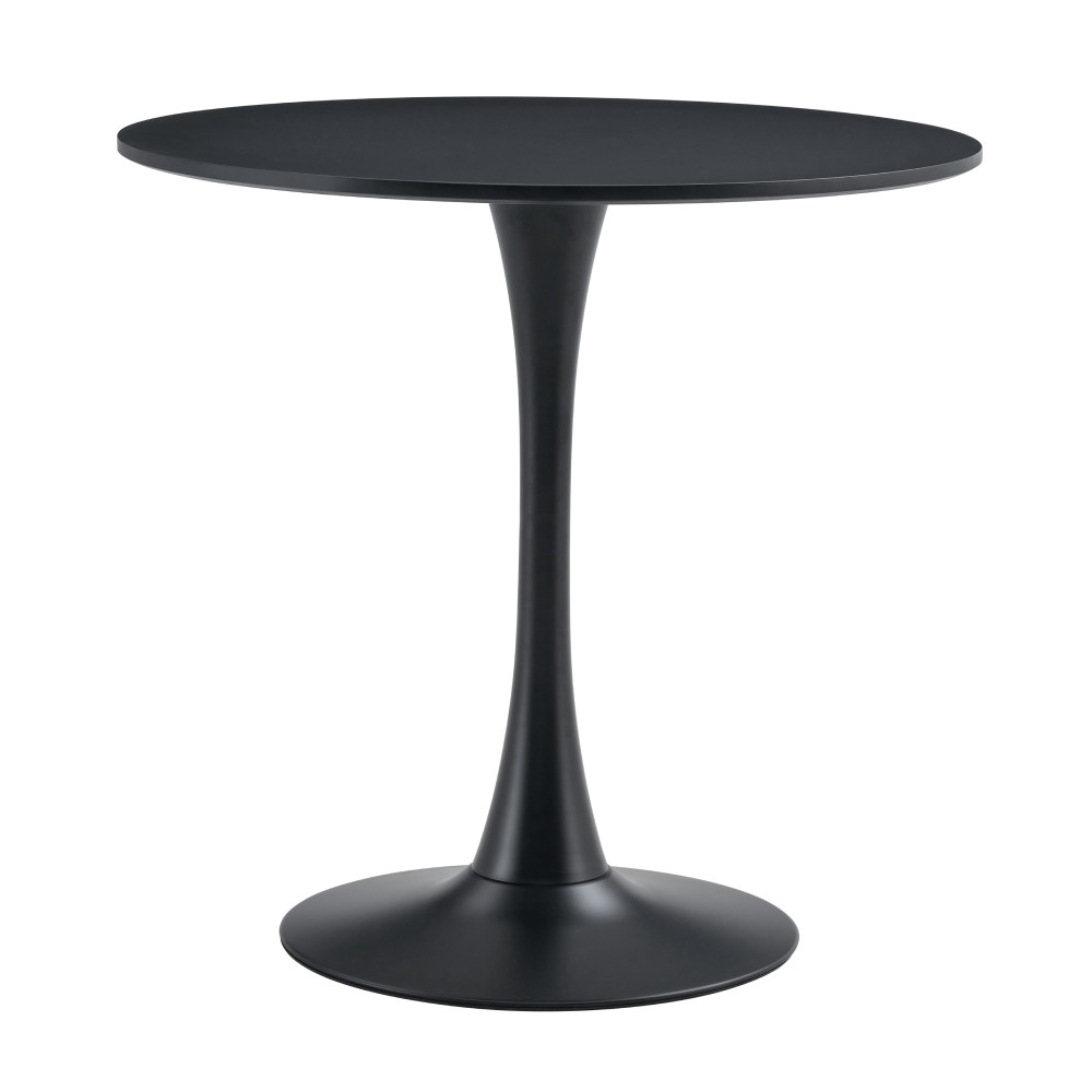 Étkezőasztal, kerek, fekete, átmérő 80 cm, REVENTON NEW (RP)