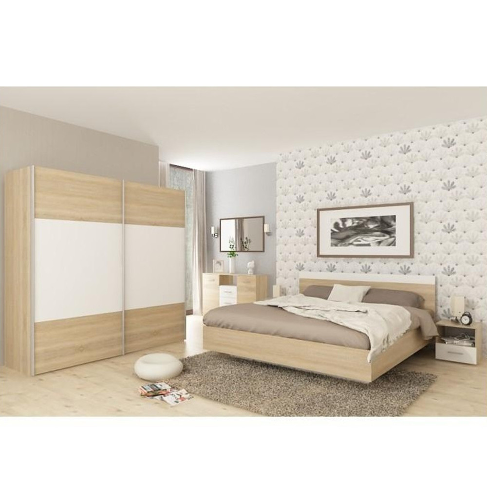 Hálószoba garnitúra (ágy 160x200 cm), tölgy sonoma/fehér, GABRIELA NEW (RP)