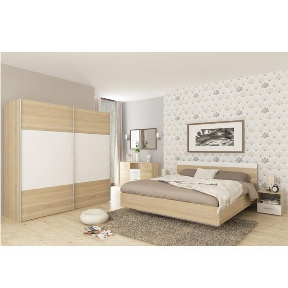Hálószoba garnitúra (ágy 180x200 cm), tölgy sonoma/fehér, GABRIELA NEW (RP)