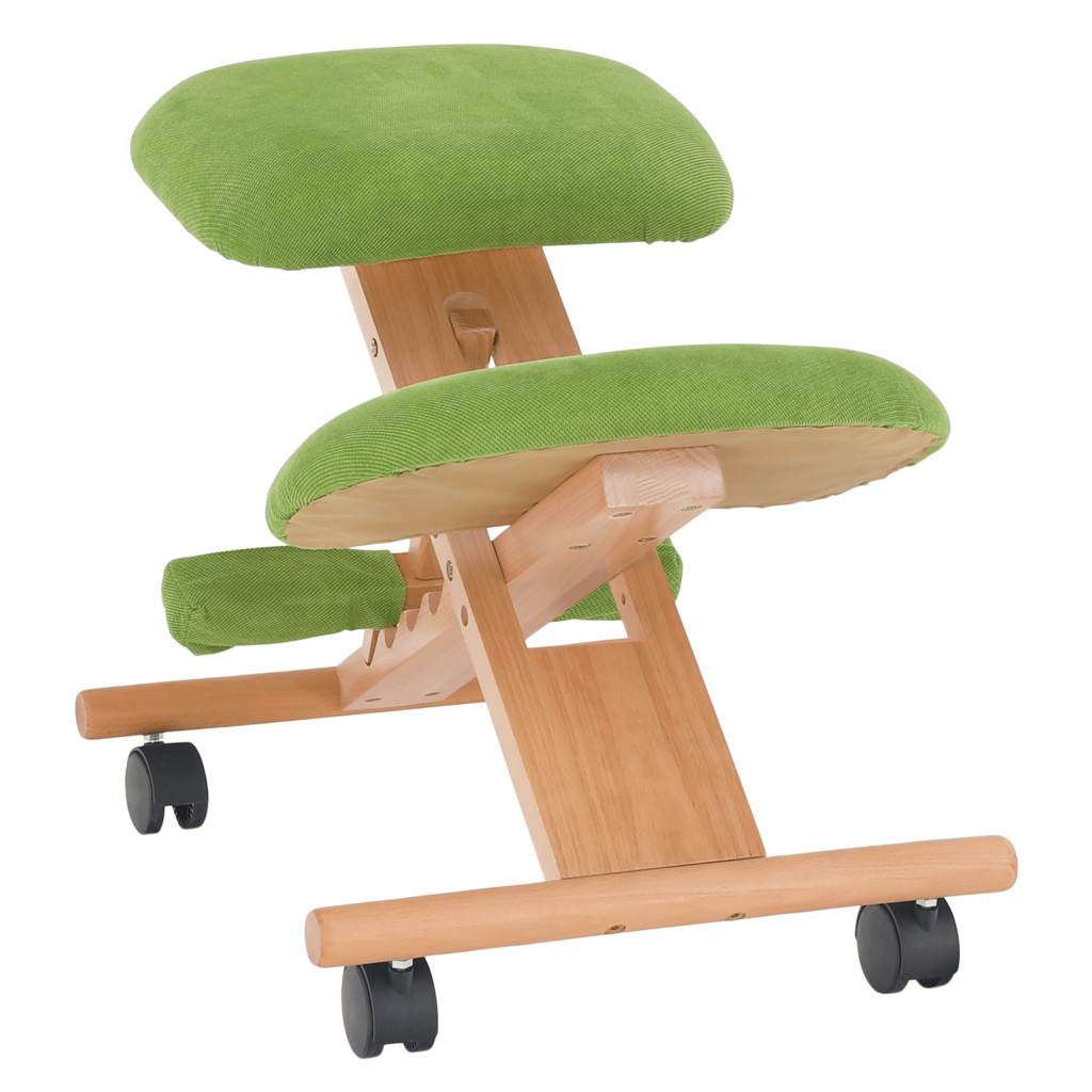 Ergonomikus térdelőszék, rzöld/bükkfa, GROCO (RP)