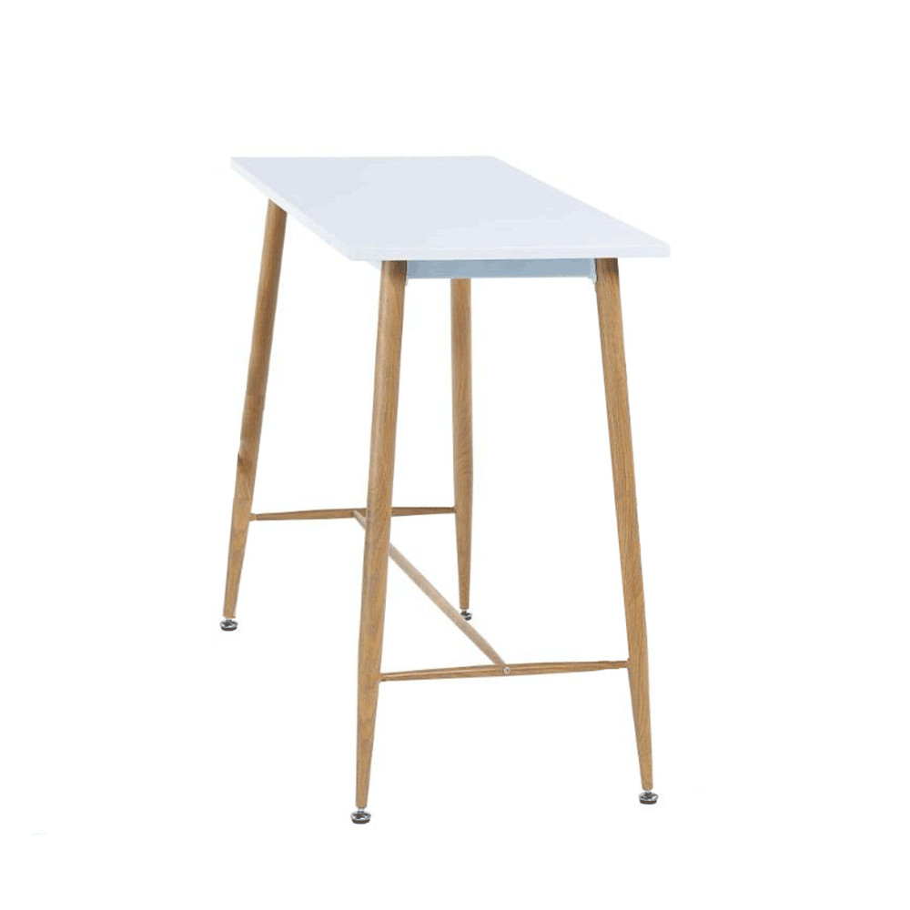 Bárasztal, fehér/bükk, MDF/fém, 110x50 cm, DORTON (RP)