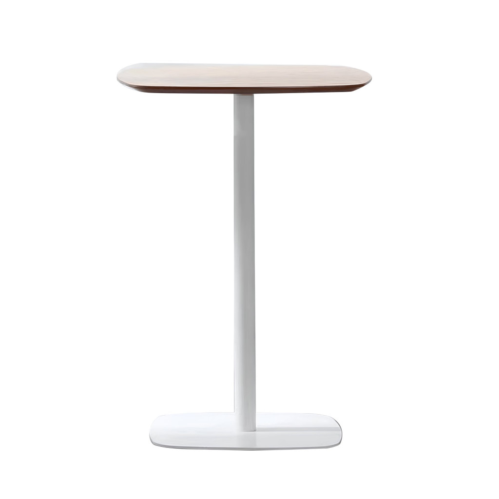 Bárasztal, tölgy/fehér, MDF/fém, átmérő 60 cm, HARLOV (RP)