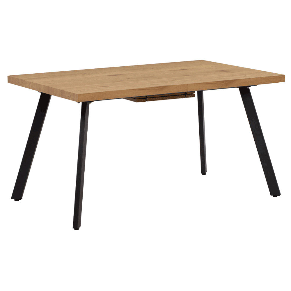Étkezőasztal, összecsukható, tölgy/fém, 140-180x80 cm, AKAIKO (RP)
