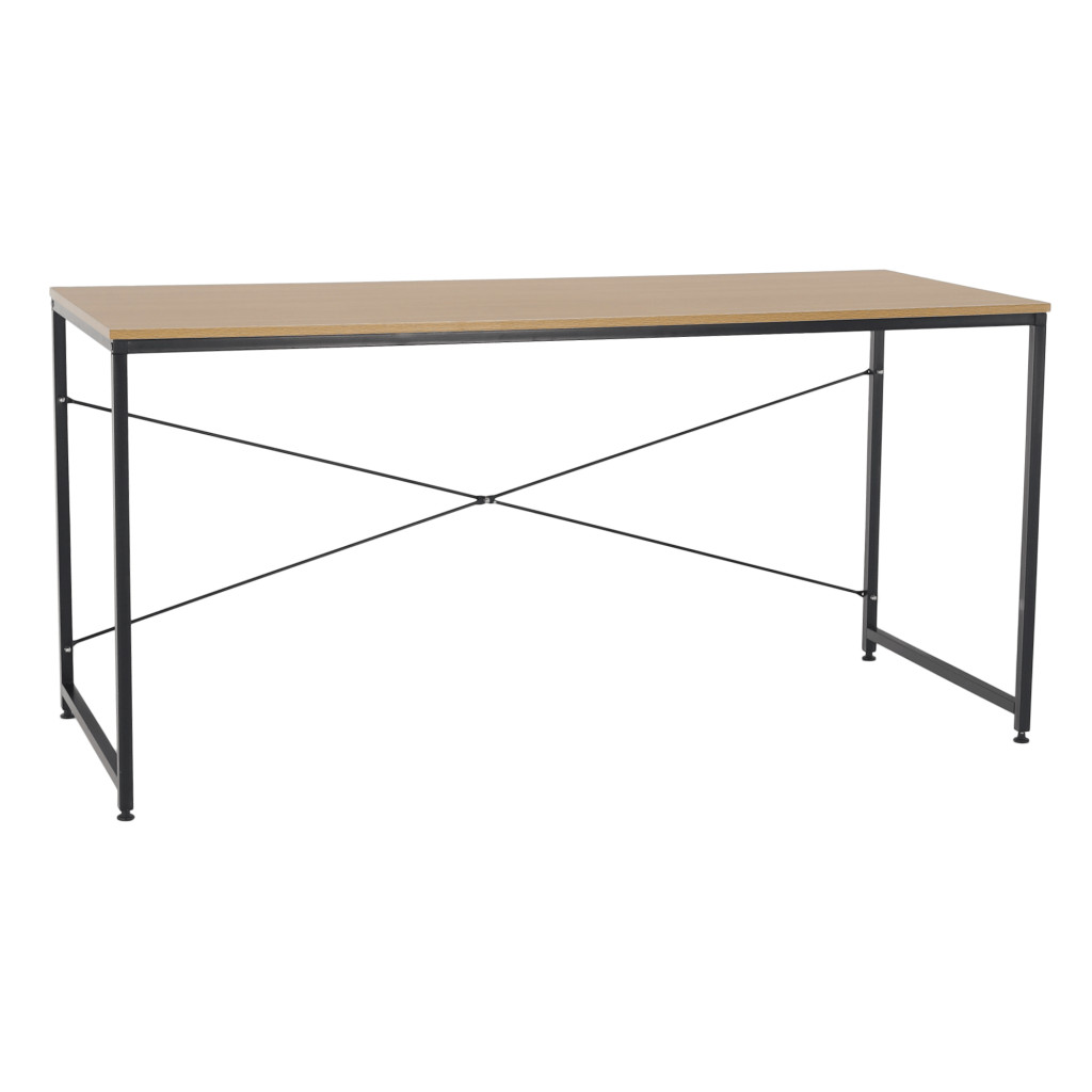 Íróasztal tölgy/fekete, 150x60 cm, MELLORA (RP)