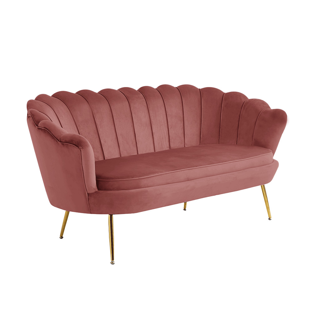 Luxus heverő, 2,5-es ülés, rózsaszín/arany, Art-deco, NOBLIN (RP)