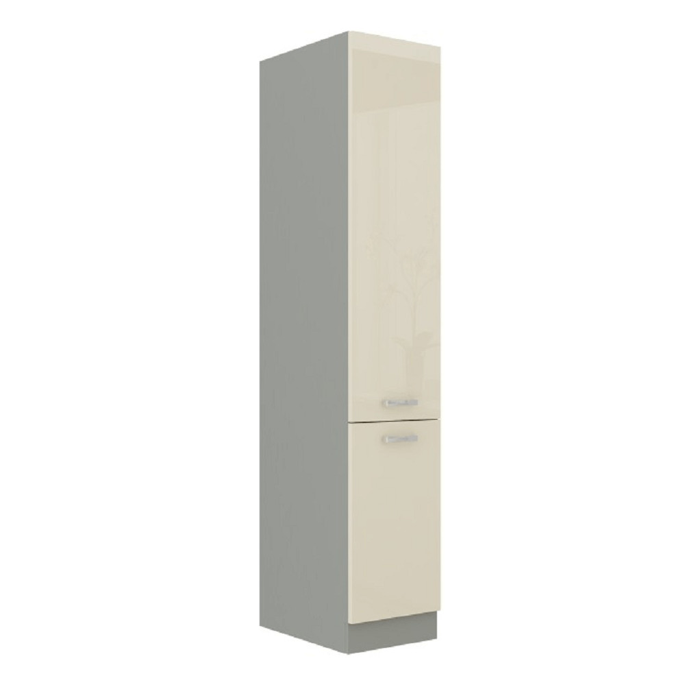 Magas élelmiszerszekrény, bézs magas fényezéssel, PRADO 40 DK-210 2F (RP)