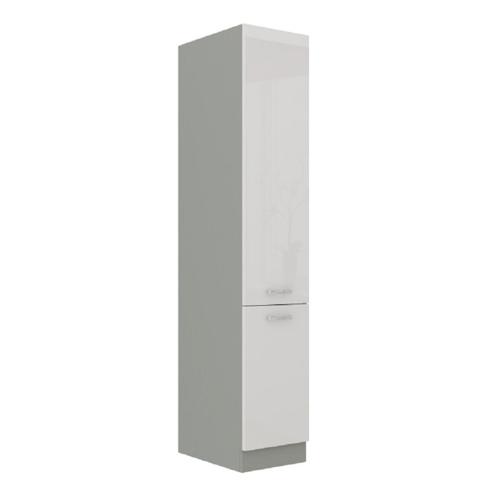 Magas élelmiszer szekrény, fehér magasfényű, PRADO 40 DK-210 2F (RP)